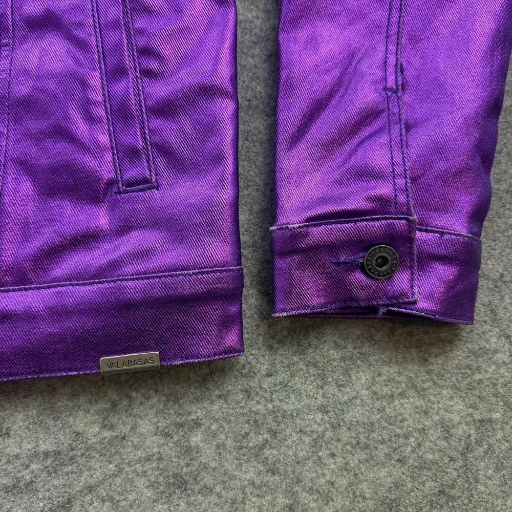 Valabasas Da Vinci Waxed Denim Metallic Jacket Medium Purple Streetwear Urban